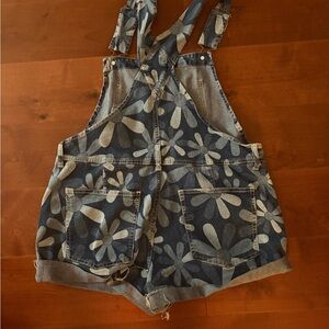 Floral Denim Overalls